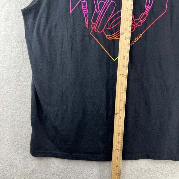 LoveLoud Unisex Tank Top with Headphones and Heart Rainbow Graphic - Picture 7 of 8